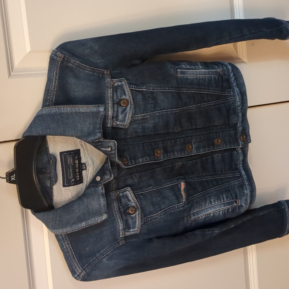Diesel Women’s Fringi-Ne Denim Jacket JoggJeans Division Blue XS